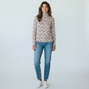 Women's MLB London Series Red and Blue Patterned Blouse